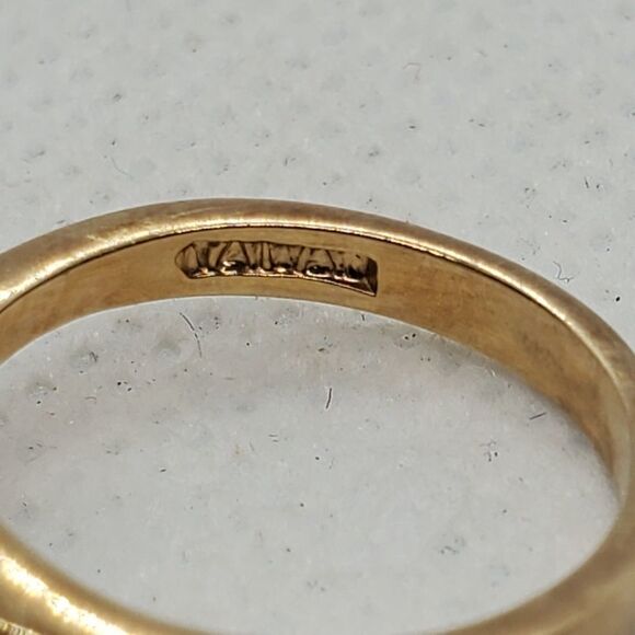 Vintage Gold Tone & Blue Ring - Picture 6 of 7